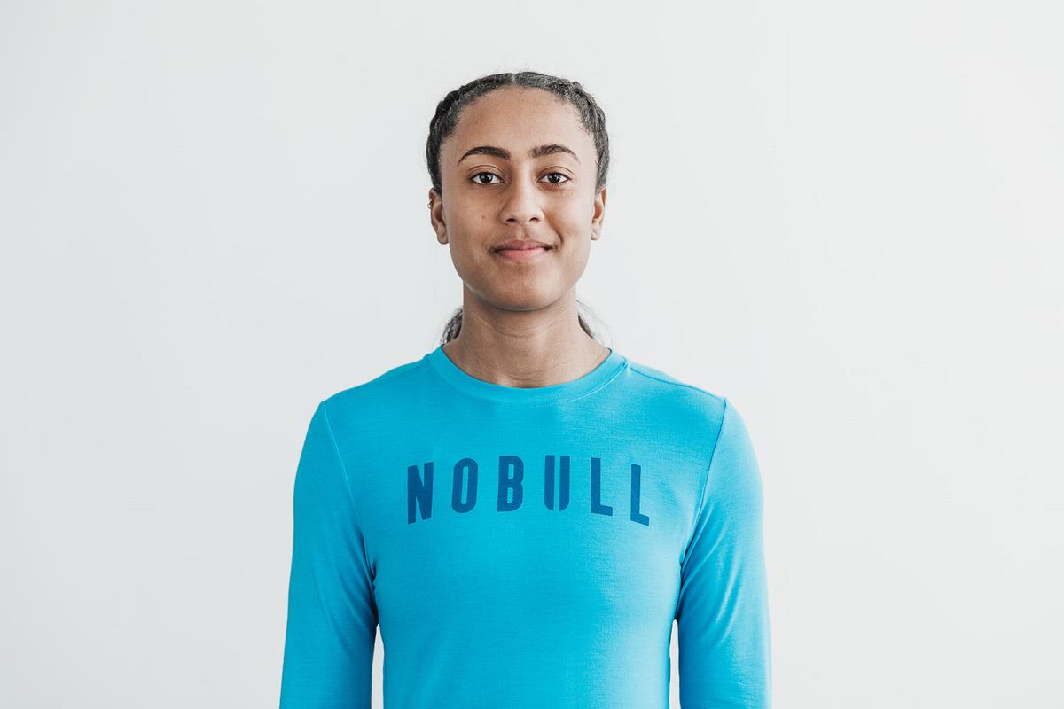 Nobull Women's Long Sleeves Blue | Australia (IL1678)